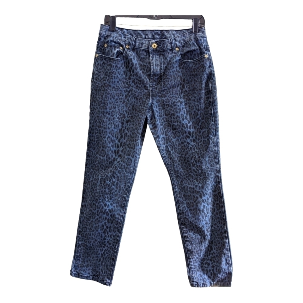Dg2 by Diane Gilman animal print jeans 10P - 32 Waist 27 Inseam